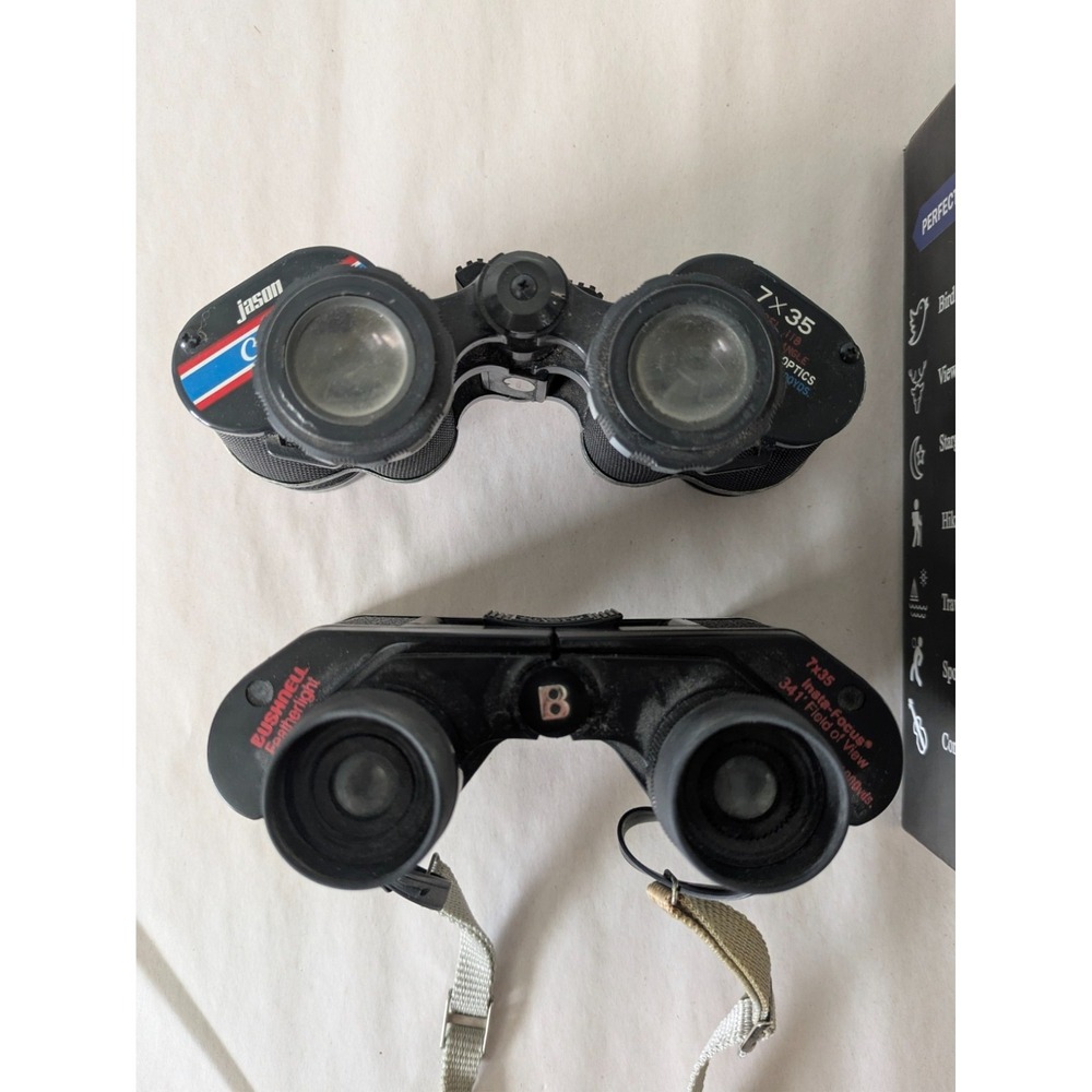 Lot 3 Binoculars Bushnell Insta Focus Jason 7x35 + 12x42 HD Vintage outdoors - Picture 3 of 7